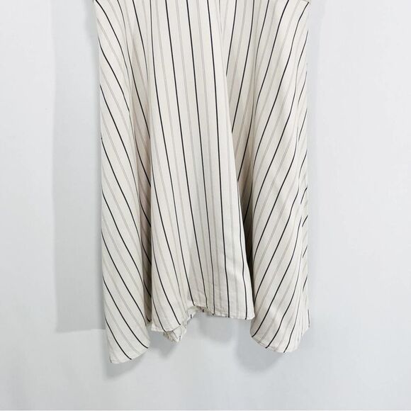 BB Dakota Charlize Striped Lace Up Back Dress 8 Beige Mini A-line - Picture 4 of 9